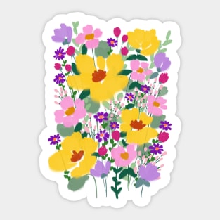 Abstract Wild Flowers Illustration Sticker